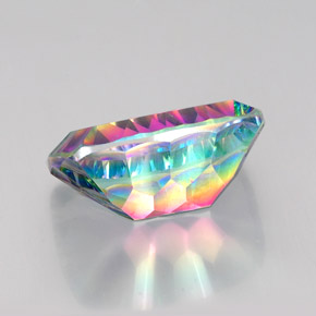 Cuarzo místico multicolor natural de 18,37 ct, corte cojín, VVS