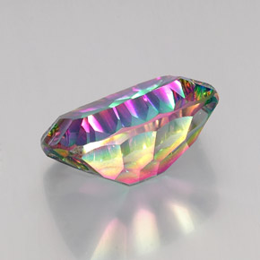 Cuarzo místico multicolor natural de 19,28 ct, corte cojín, VVS