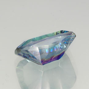 Cuarzo místico multicolor natural de 9,71 ct, corte esmeralda, VVS