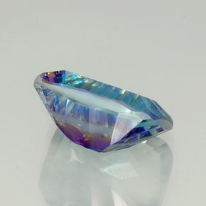 Cuarzo místico multicolor natural de 10,19 ct, corte esmeralda, VVS-VS
