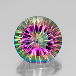 Cuarzo místico multicolor natural de 11,14 ct, corte redondo, VVS-VS