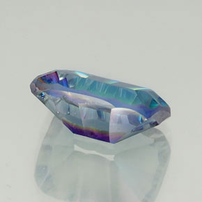 Cuarzo místico multicolor natural de 9,69 ct, corte esmeralda, VVS
