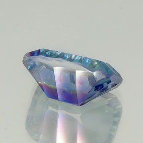 Cuarzo místico multicolor natural de 10,66 ct, corte esmeralda, VVS-VS