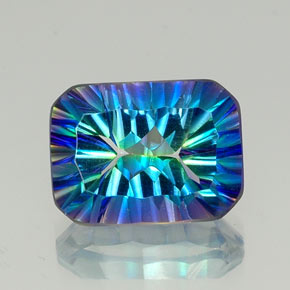Cuarzo místico multicolor natural de 11,51 ct, corte esmeralda, VVS