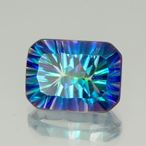 Cuarzo místico multicolor natural de 11,51 ct, corte esmeralda, VVS