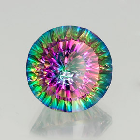 Cuarzo místico multicolor natural de 12,15 ct, corte redondo, SI