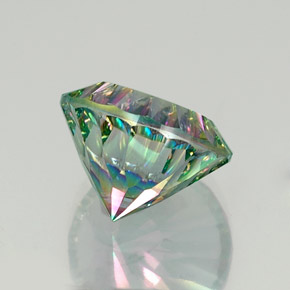 Cuarzo místico multicolor natural de 12,15 ct, corte redondo, SI