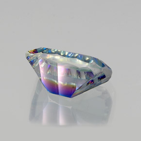 Cuarzo místico multicolor natural de 10,64 ct, corte esmeralda, VVS