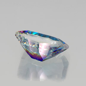 Cuarzo místico multicolor natural de 10,25 ct, corte esmeralda, VVS-VS