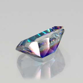 Cuarzo místico multicolor natural de 9,86 ct, corte esmeralda, VVS-VS