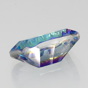 Cuarzo místico multicolor natural de 10,00 ct, corte esmeralda, VVS