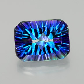 Cuarzo místico multicolor natural de 10,52 ct, corte esmeralda, VVS