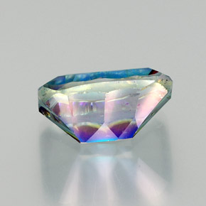 Cuarzo místico multicolor natural de 10,52 ct, corte esmeralda, VVS