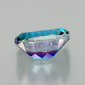 Cuarzo místico multicolor natural de 10,75 ct, corte esmeralda, VVS-VS