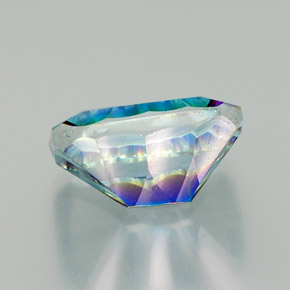 Cuarzo Místico Arcoíris superior natural de 10.98 ct, corte esmeralda, VVS