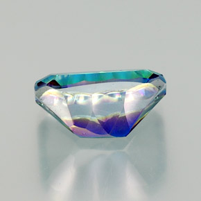Cuarzo místico multicolor natural de 10,42 ct, corte esmeralda, VS