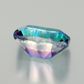 Cuarzo místico multicolor natural de 11,25 ct, corte esmeralda, VVS-VS