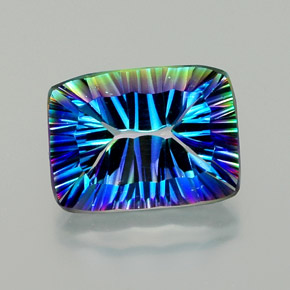 Cuarzo místico multicolor natural de 10,34 ct, baguette, VVS-VS