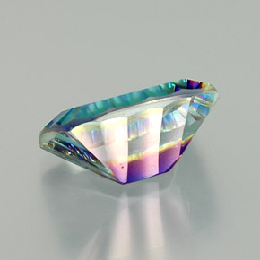 Cuarzo místico multicolor natural de 10,34 ct, baguette, VVS-VS
