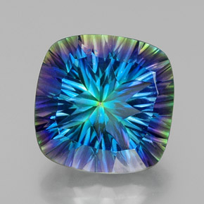 Cuarzo místico multicolor natural de 21,55 ct, corte cojín, VVS-VS
