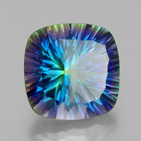 Cuarzo místico multicolor natural de 21,55 ct, corte cojín, VVS-VS