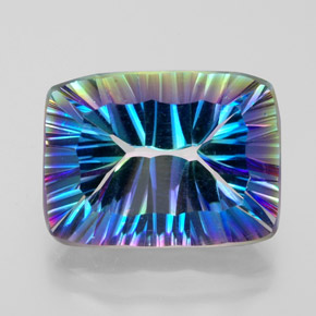 Cuarzo místico multicolor natural de 10,34 ct, baguette, VVS-VS