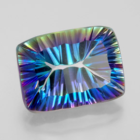 Cuarzo místico multicolor natural de 10,34 ct, baguette, VVS-VS
