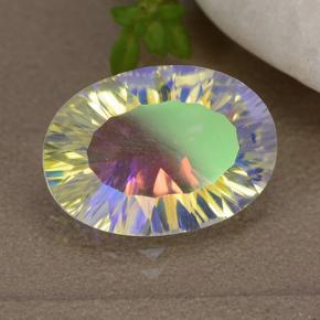 Cuarzo místico multicolor natural de 4,64 ct, corte óvalo, VVS-VS