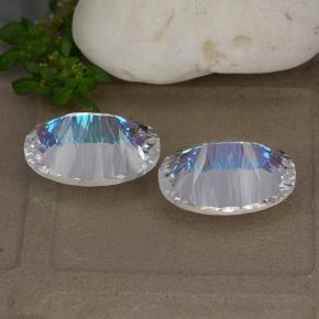 Gemas de cuarzo místico multicolor natural de 10,62 ct, corte óvalo, VVS-VS