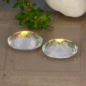 Gemas de cuarzo místico multicolor natural de 10,52 ct, corte óvalo, VVS-VS