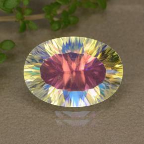 Cuarzo místico multicolor natural de 5,02 ct, corte óvalo, VVS-VS
