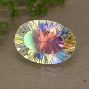 Cuarzo místico multicolor natural de 5,02 ct, corte óvalo, VVS-VS