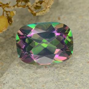 Cuarzo Místico Multicolor natural de 1.53 ct, Corte Cojín, VS-SI