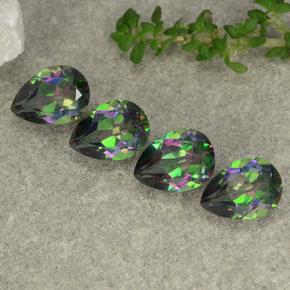Gemas de cuarzo místico multicolor natural de 3,68 ct, en forma de pera, VS
