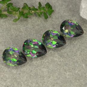 Gemas de cuarzo místico multicolor natural de 3,68 ct, en forma de pera, VS