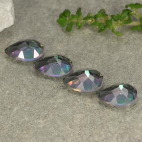 Gemas de cuarzo místico multicolor natural de 3,68 ct, en forma de pera, VS