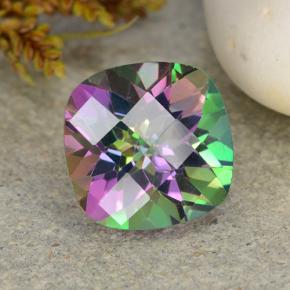 Cuarzo Místico Multicolor natural de 2.74 ct, Corte Cojín, VS-SI