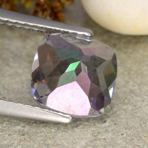 Cuarzo místico multicolor natural de 2,02 ct, corte cojín, VVS-VS
