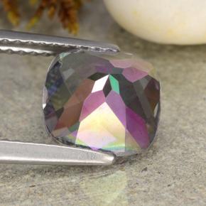 Cuarzo místico multicolor natural de 2,09 ct, corte cojín, VVS-VS