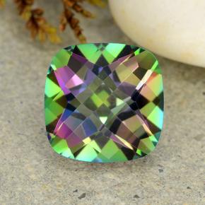Cuarzo místico multicolor natural de 2,02 ct, corte cojín, VVS-VS
