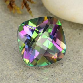 Cuarzo místico multicolor natural de 2,02 ct, corte cojín, VVS-VS