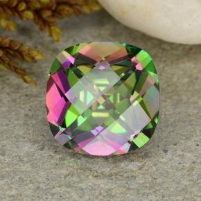Cuarzo místico multicolor natural de 2,33 ct, corte cojín, VS-SI