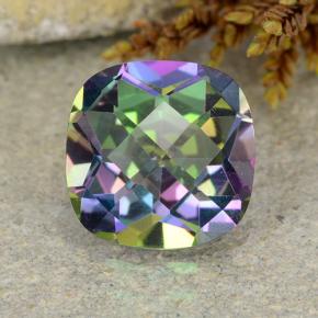 Cuarzo místico multicolor natural de 2,05 ct, corte cojín, VS