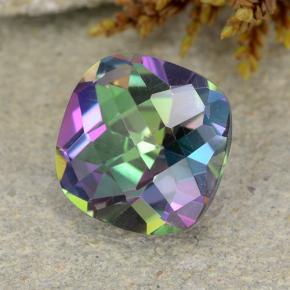 Cuarzo místico multicolor natural de 2,05 ct, corte cojín, VS