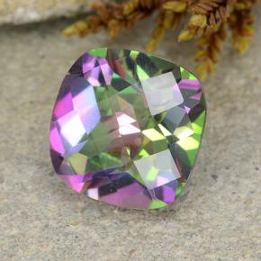 Cuarzo místico multicolor natural de 1,96 ct, corte cojín, VS