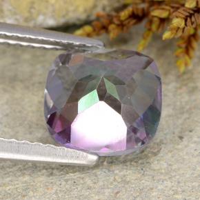 Cuarzo místico multicolor natural de 1,96 ct, corte cojín, VS