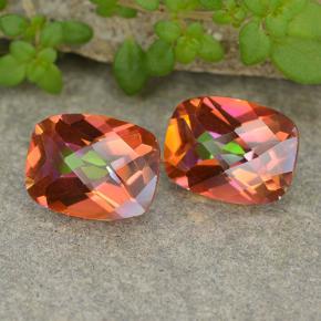 Gemas de Cuarzo Místico Multicolor natural de 3.39 ct, Corte Cojín, VVS-VS