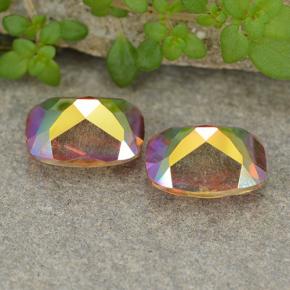 Gemas de Cuarzo Místico Multicolor natural de 3.39 ct, Corte Cojín, VVS-VS