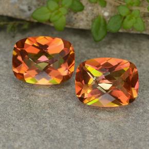 Gemas de cuarzo místico multicolor natural de 3,52 ct, corte cojín, VVS-VS