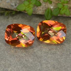 Gemas de cuarzo místico multicolor natural de 3,52 ct, corte cojín, VVS-VS
